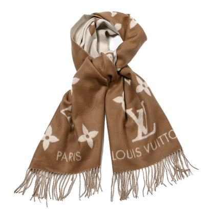 Louis Vuitton Cashmere Monogram Reykjavik Scarf Sable 1 of 4