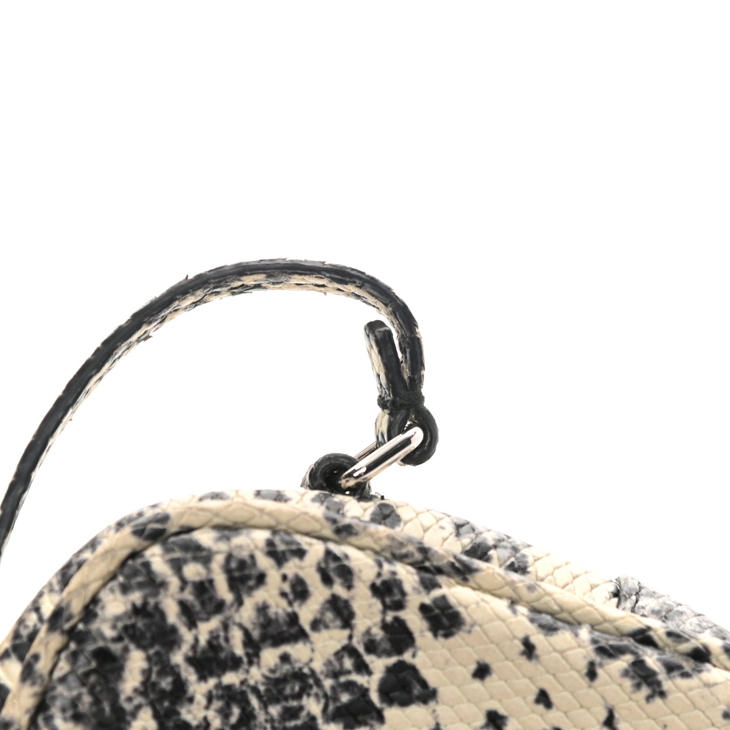 Python Embossed Calfskin Monogram Blogger Bag Black Beige