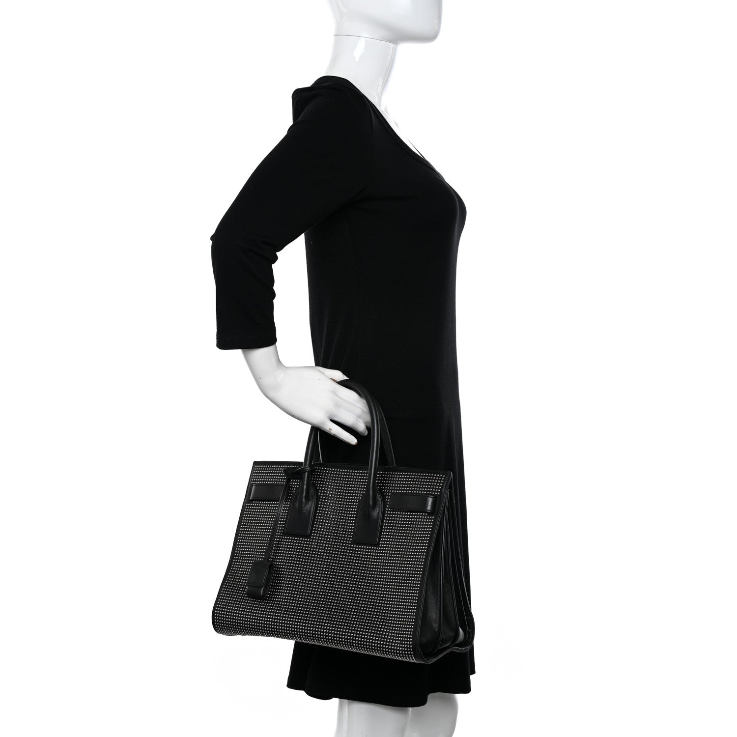 Saint Laurent Calfskin Studded Small Sac De Jour Black 2 of 18