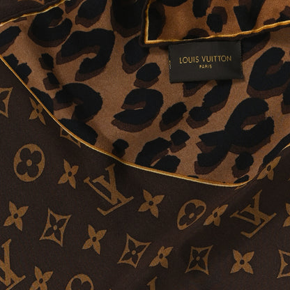Louis Vuitton Silk Leopard Monogram Square Scarf 3 of 3