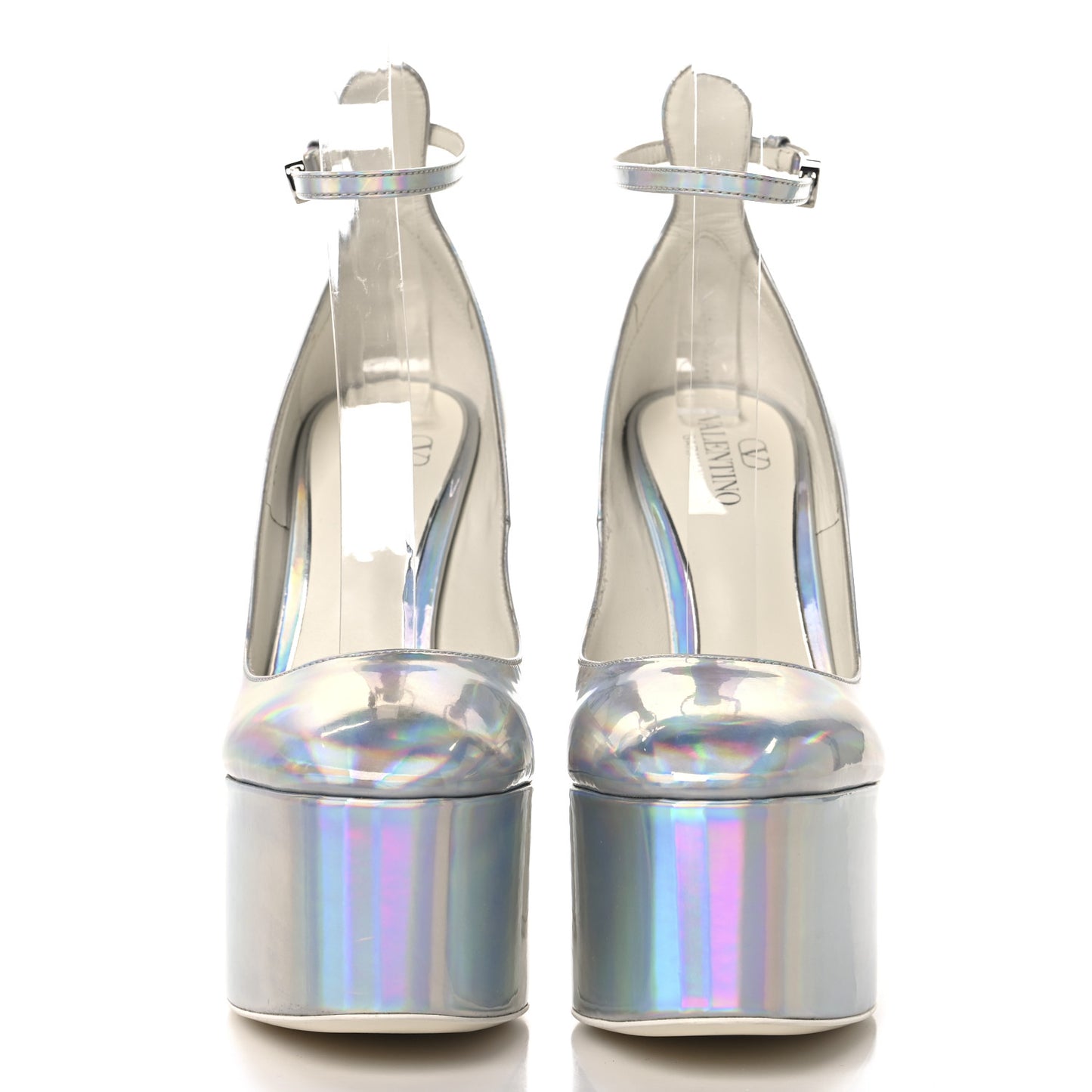 Metallic Tan-Go 55/155mm Platform Pumps 37.5 Silver