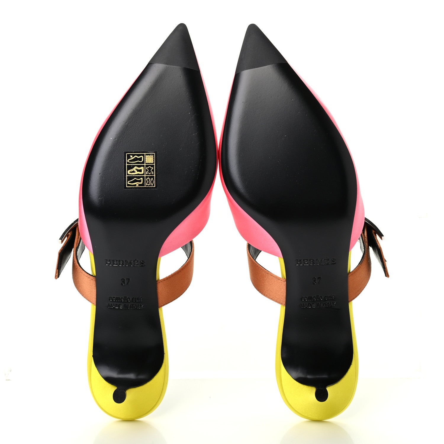 Hermes Satin Blink Mules 37 Multicolor 5 of 9