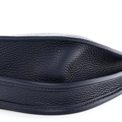 Hermes Taurillon Clemence Quadrille Evelyne III PM Bleu Nuit Bleu Saphir Anemone Capucine 10 of 11