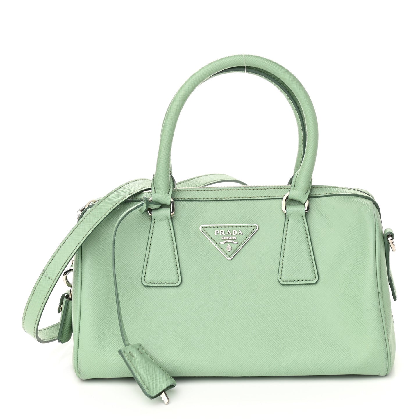 Saffiano Lux Top Handle Crossbody Bag Acquamarina