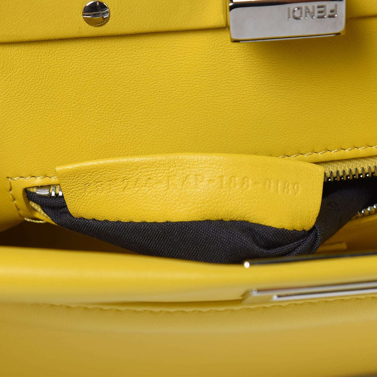 Fendi Nappa Mini Peekaboo Iconic Satchel Lime 7 of 11
