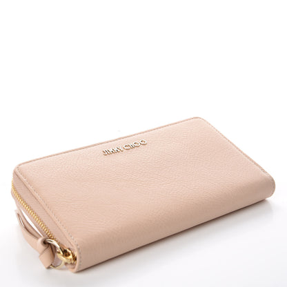 Jimmy Choo Soft Grained Goatskin Pippa Zip Around Wallet Powder Pink 4 of 10
