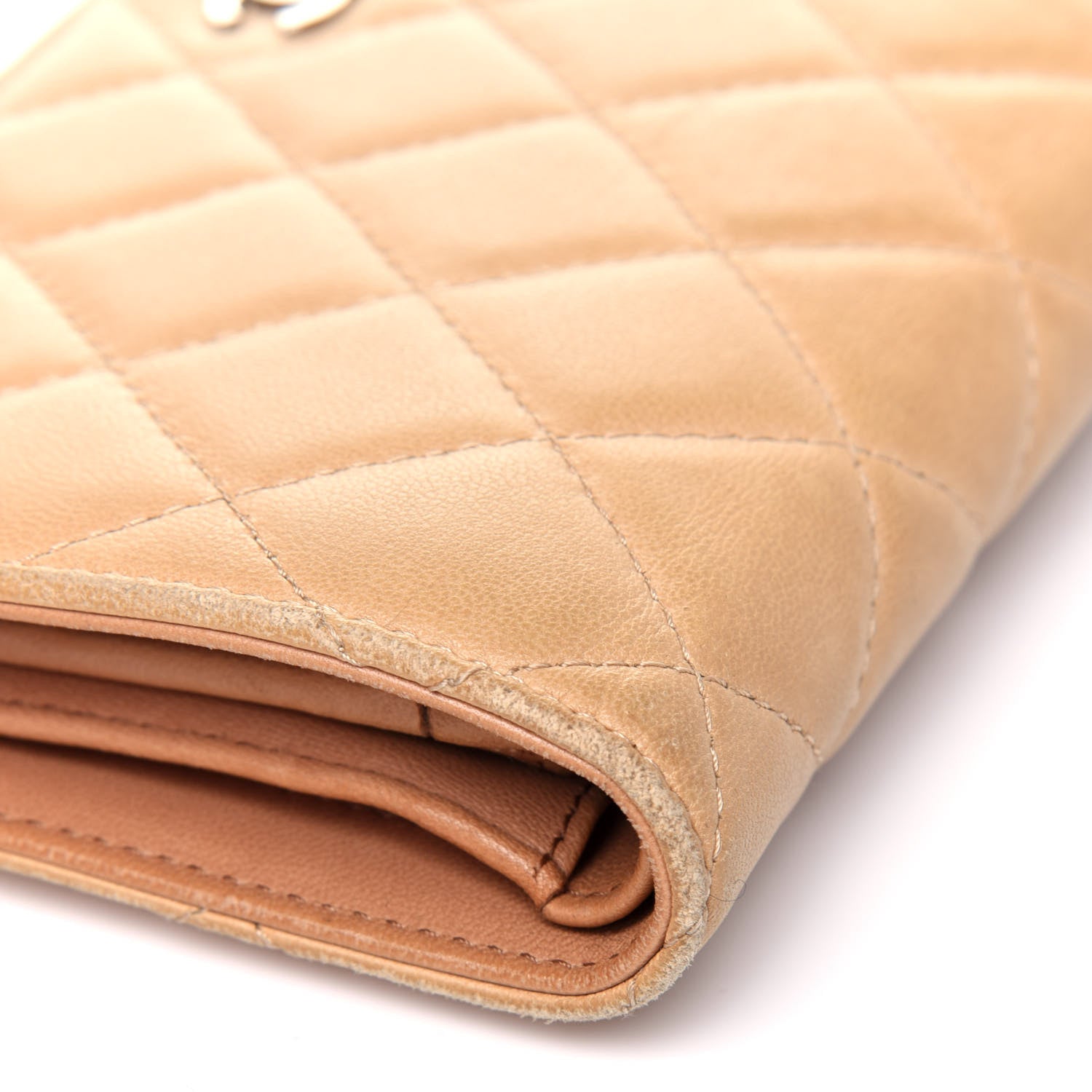 Chanel Lambskin Quilted Yen Wallet Beige 19 of 23