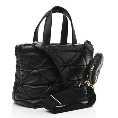 Prada Nappa Re-Nylon Triangle Quilted Patchwork System Tote Black 3 of 10