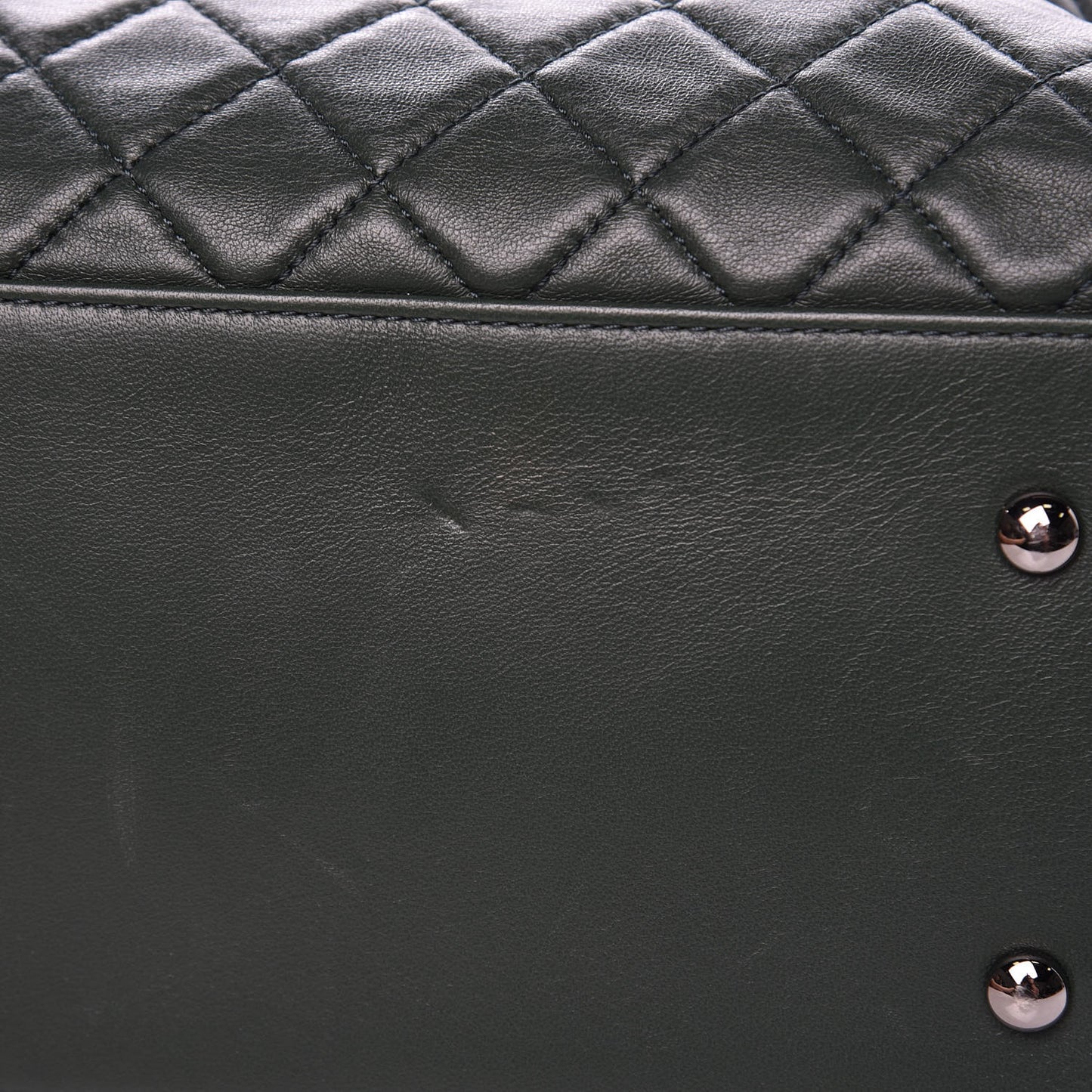 Lambskin Quilted Large Drawstring Shoulder Bag Green
