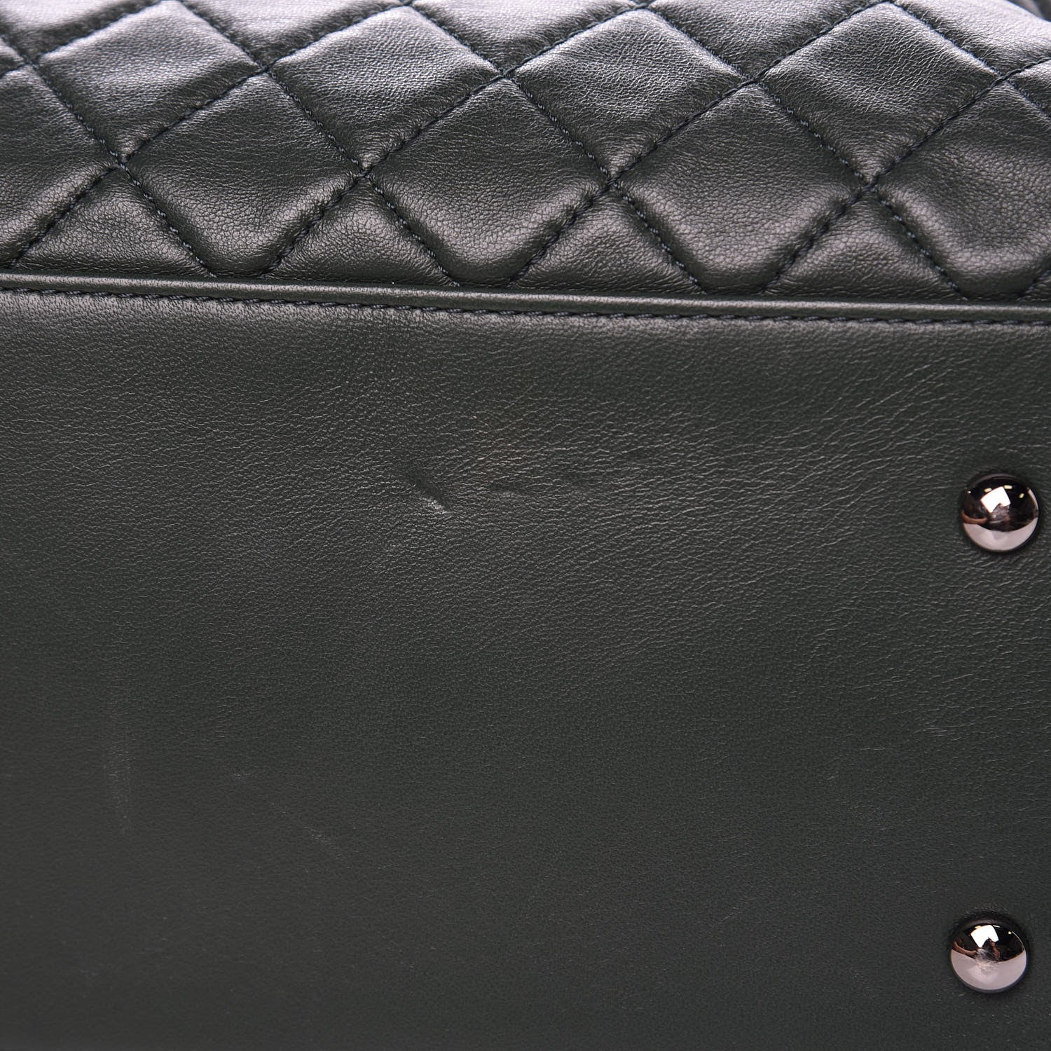 Chanel Lambskin Quilted Large Drawstring Shoulder Bag Green 12 of 14