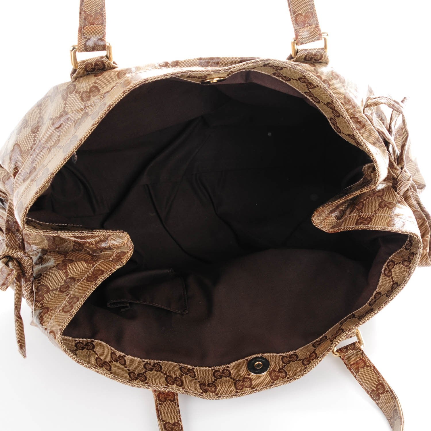 Gucci Crystal Monogram Medium Web Tote Brown 5 of 8