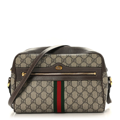 Gucci GG Supreme Monogram Web Small Ophidia Shoulder Bag Brown 1 of 8