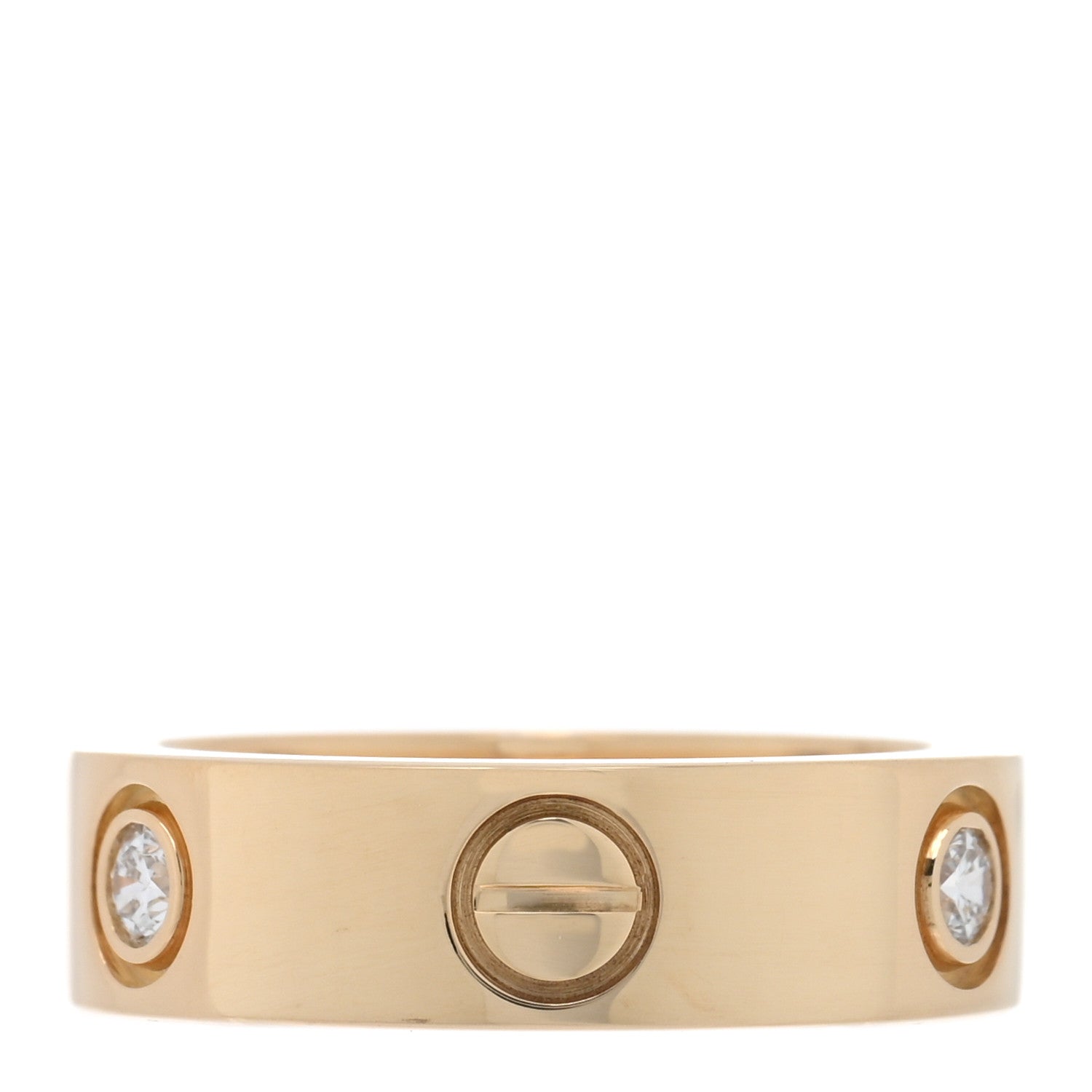 Cartier 18K Yellow Gold 3 Diamond 5.5mm LOVE Ring 50 5.25 3 of 5