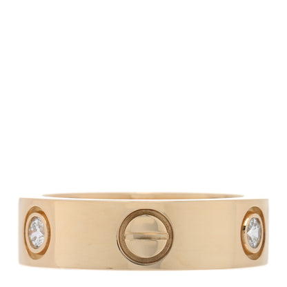 Cartier 18K Yellow Gold 3 Diamond 5.5mm LOVE Ring 50 5.25 3 of 5