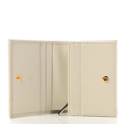Gucci GG Supreme Monogram Azalea Calfskin Horsebit 1955 Card Case Wallet Beige Ebony Mystic White 5 of 10