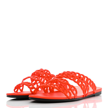 Hermes Rubber Chaine d'Ancre Nude Sandals 38 Pavot 3 of 11