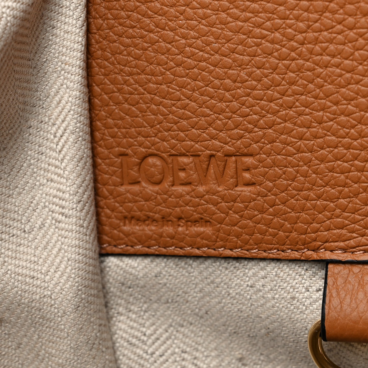 Grained Calfskin Medium Hammock Shoulder Bag Tan