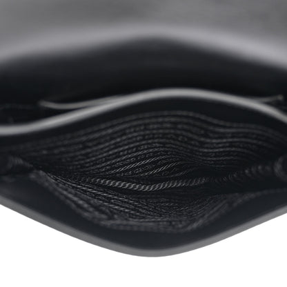 Prada Brushed Calfskin Nylon Small Margit Flap Bag Black 6 of 11