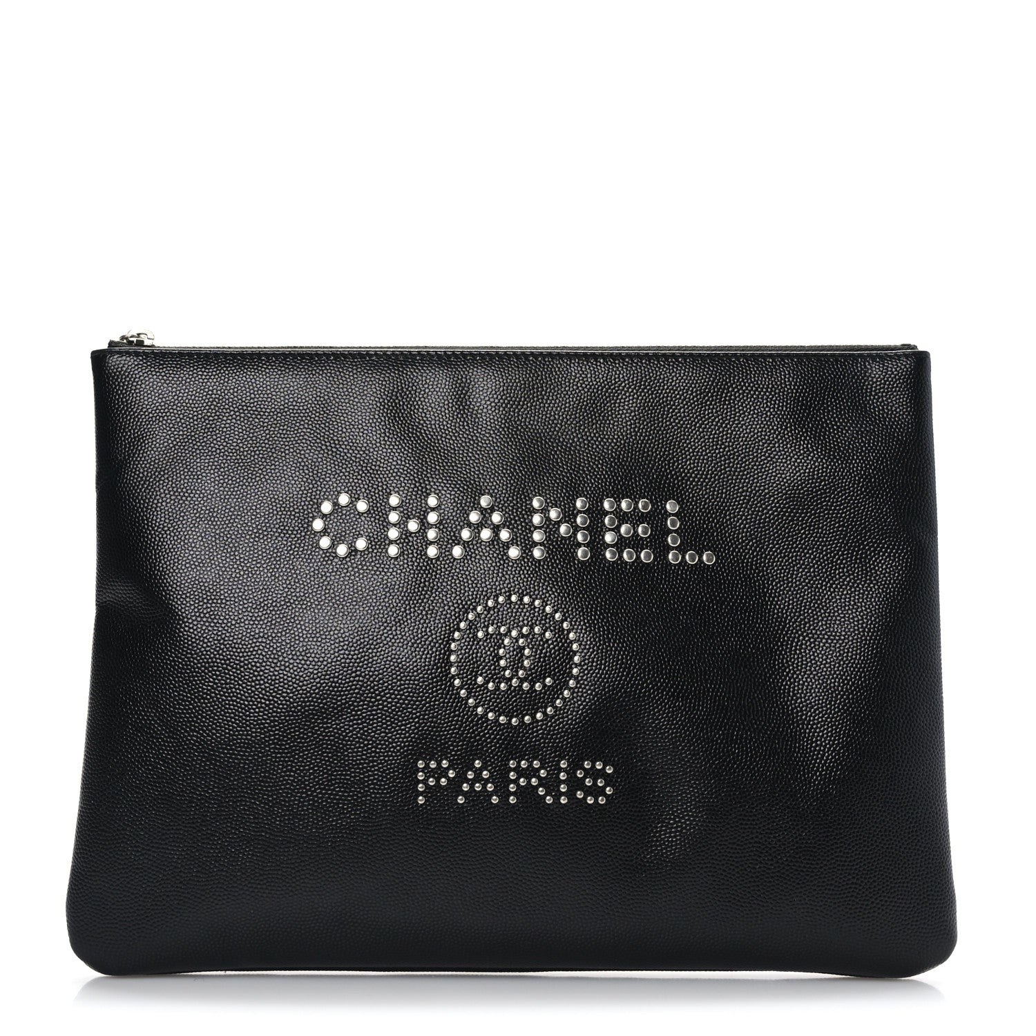 Chanel Caviar Studded Medium Deauville Pouch Black 1 of 6