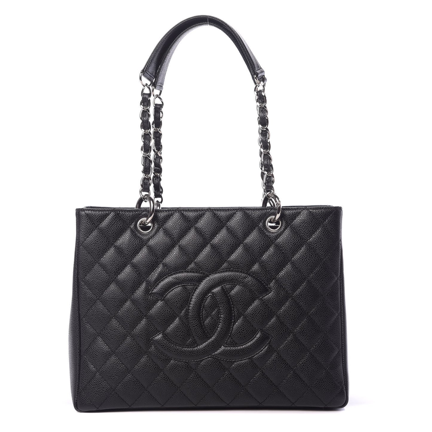 Caviar Quilted Grand Shopping Tote GST Black