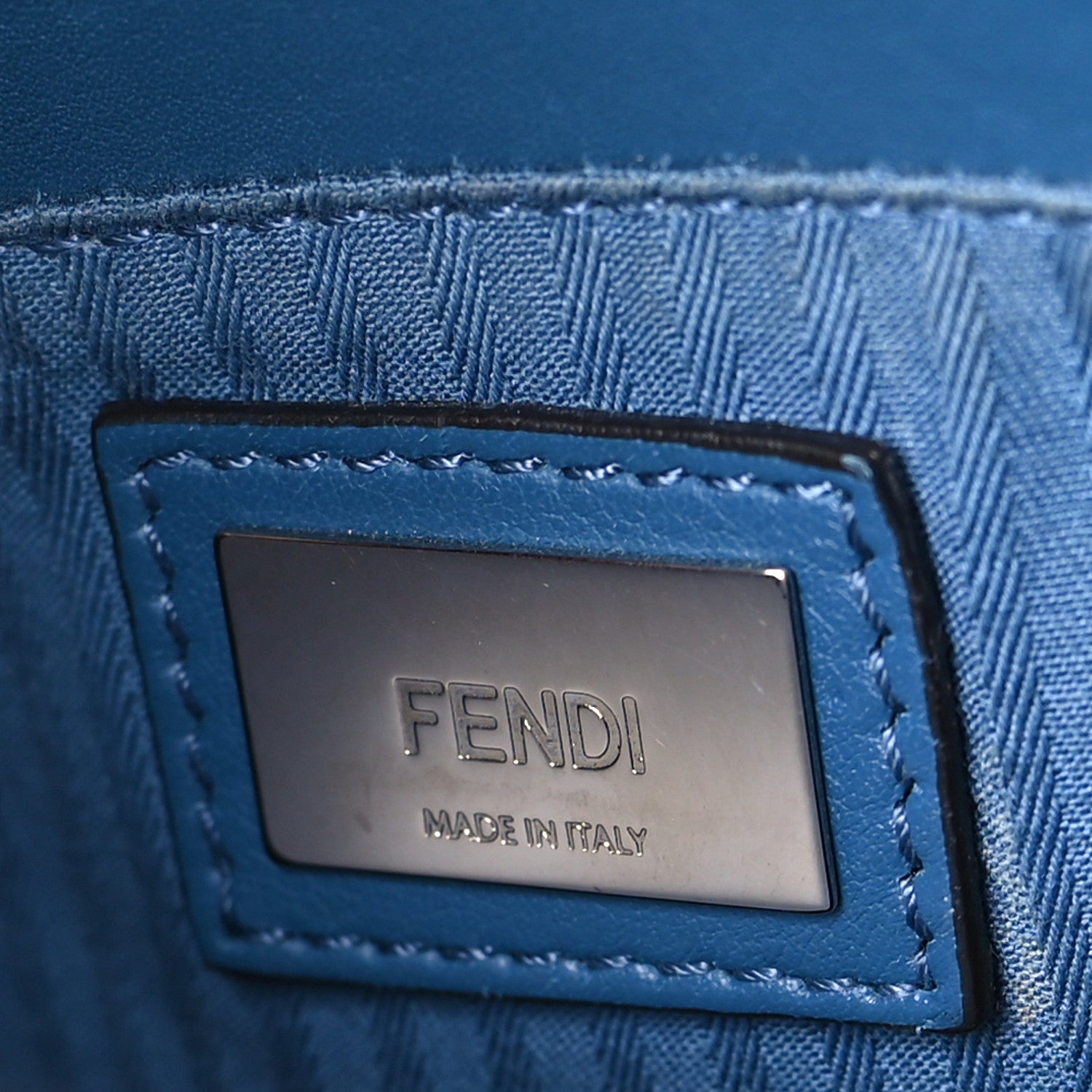 Fendi Vitello Elite Petite 2Jours Tote Blue Cobalto 6 of 8