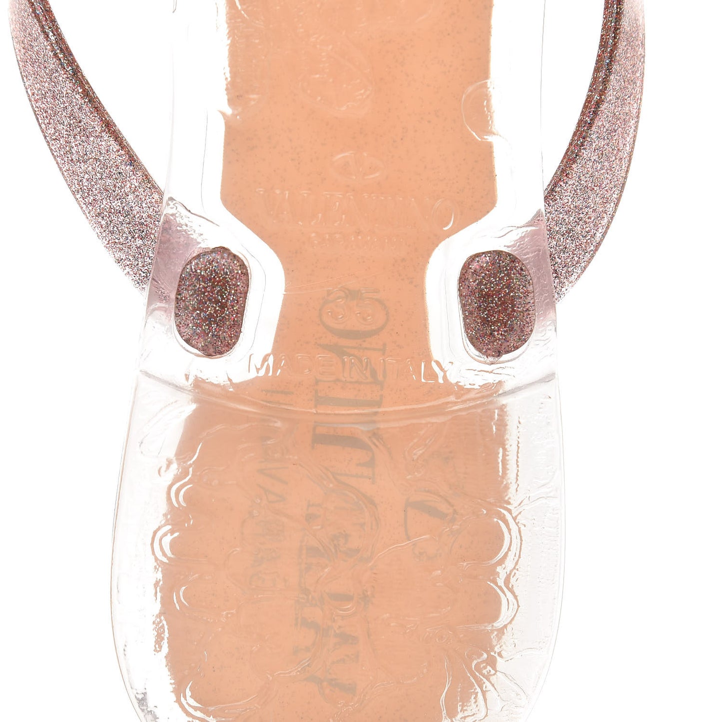 PVC Jelly Glitter Rockstud Bow Thong Sandals 35 Multicolor