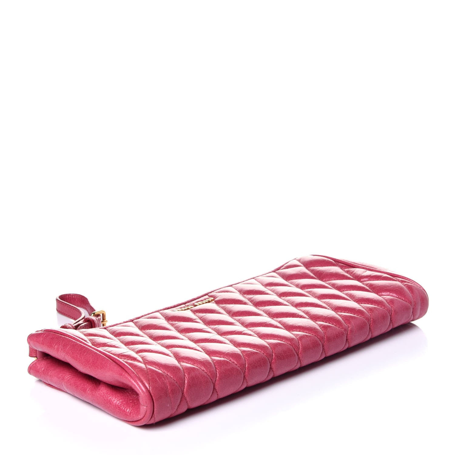 Miu Miu Vitello Shine Quilted Wristlet Peonia 4 of 12