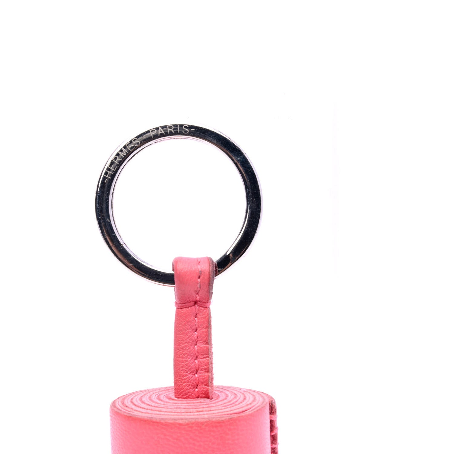 Hermes Lambskin Carmen Tassel Key Holder Rose Azalee 3 of 4