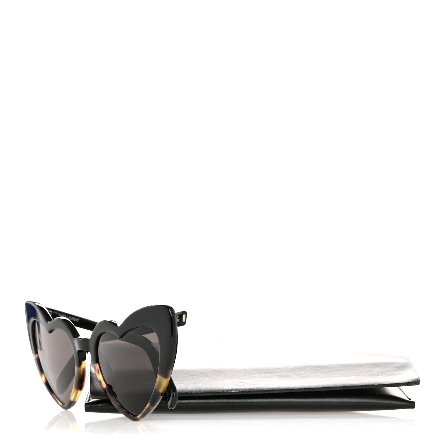 Acetate Heart Frame Loulou SL181 Sunglasses Black White Havana