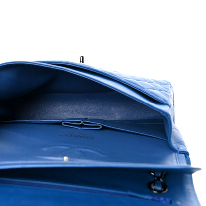 Chanel Crumpled Calfskin Quilted Medium Double Flap Blue 5 of 12