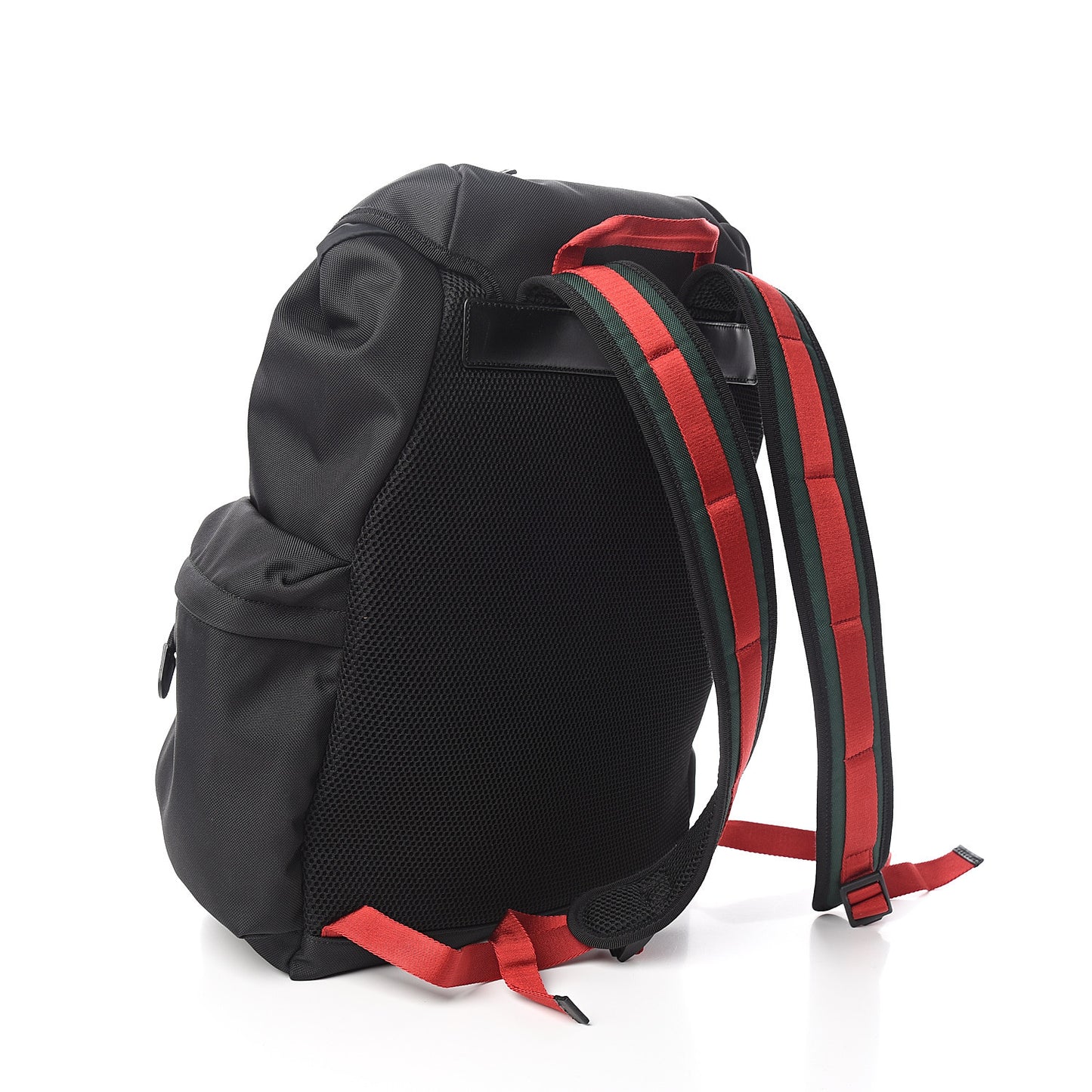Techno Canvas Web Double Buckle Backpack Black