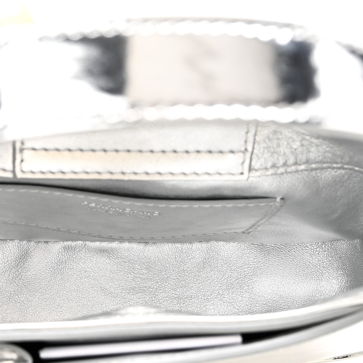 Metallic Calfskin Mini Gancini Arch Hobo Argento