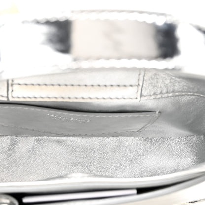 Salvatore Ferragamo Metallic Calfskin Mini Gancini Arch Hobo Argento 5 of 9