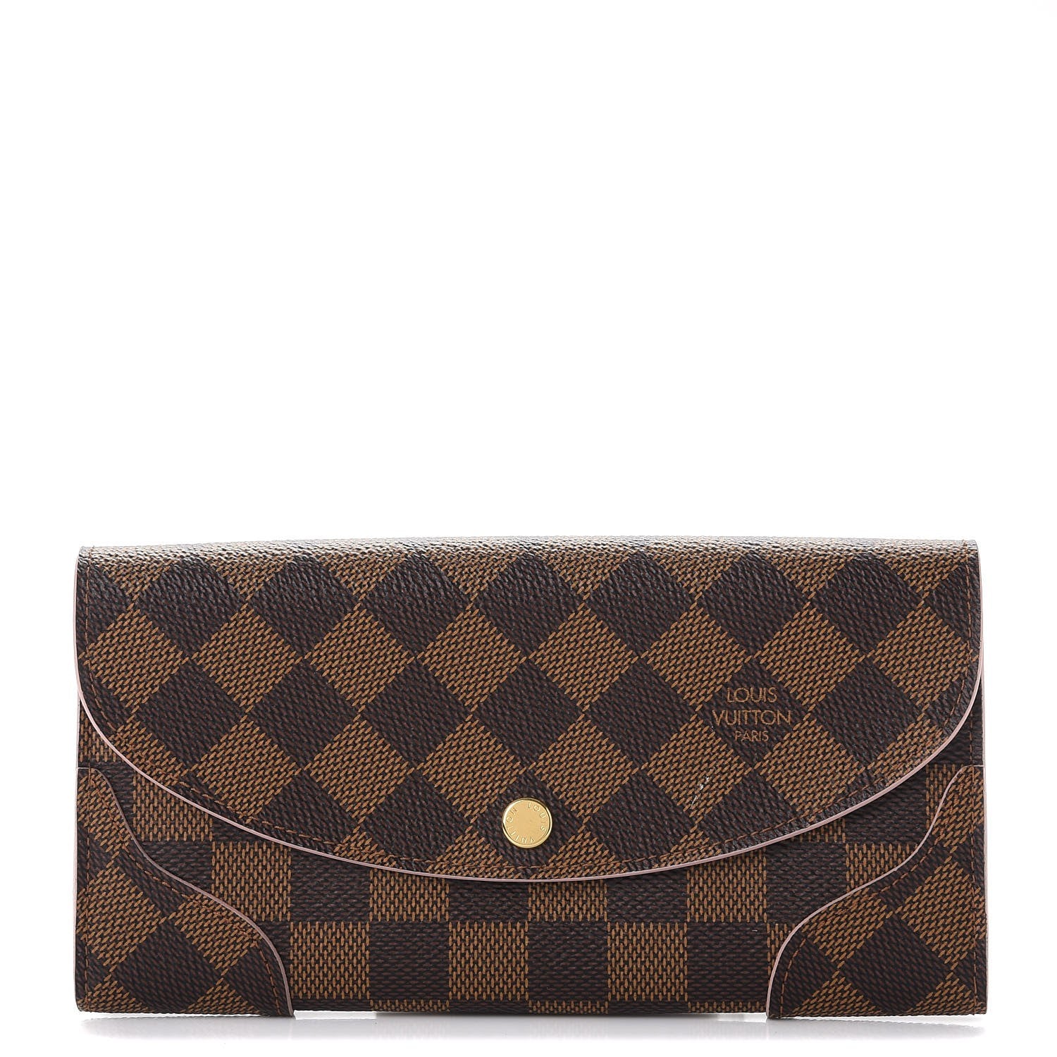 Louis Vuitton Damier Ebene Caissa Wallet Rose Ballerine 1 of 8
