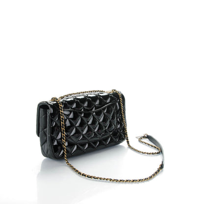 Chanel Patent Goatskin Quilted Medium CC Eyelet Flap Black 3 of 8