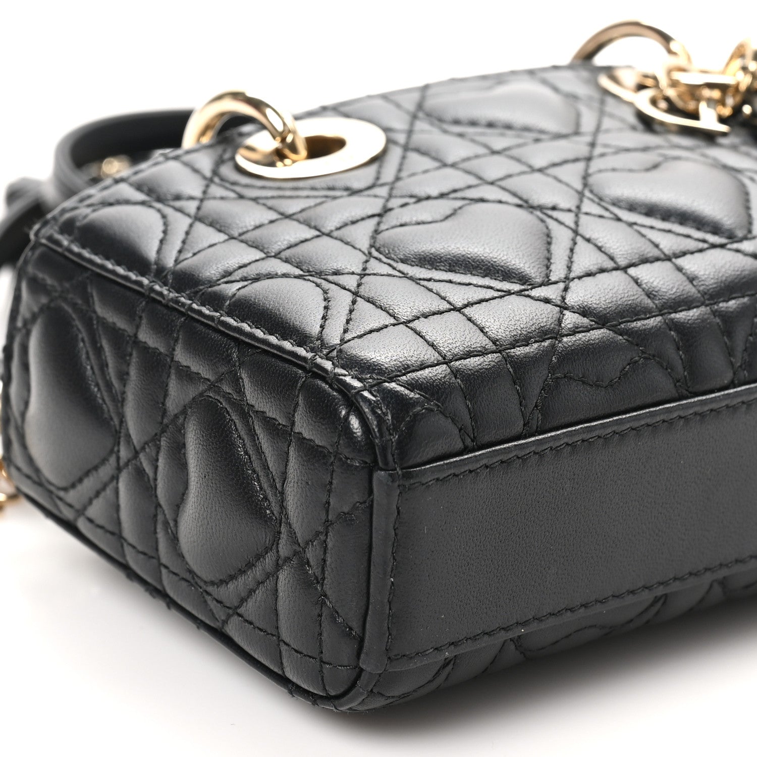 Christian Dior Lambskin Cannage Dioramour Micro Lady D-Joy Black