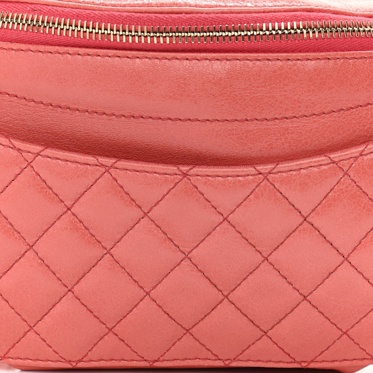 Chanel Crumpled Glazed Lambskin Quilted Waist Bag Fanny Pack Pink 13 of 21