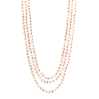 Tiffany Sterling Silver Pearl 6-7mm Ziegfeld Strand Necklace 80" 1 of 6