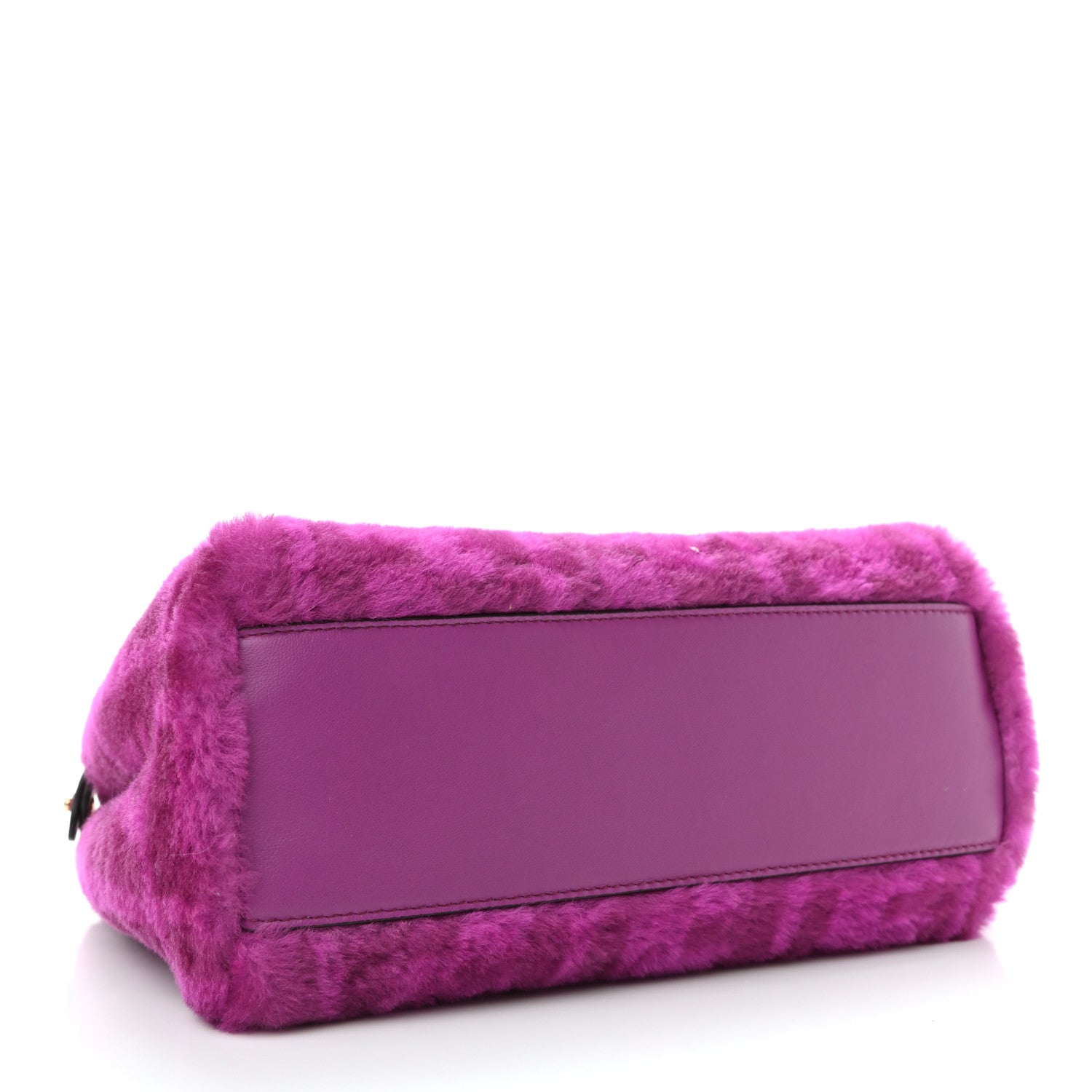 Fendi Shearling Nappa Macro FF 1974 Mini Peekaboo Iconic Satchel Bouganville Magenta Lilac 4 of 10