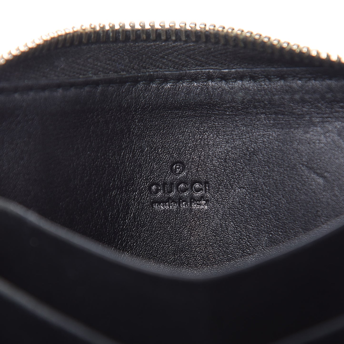 Guccissima Zip Around Card Case Black
