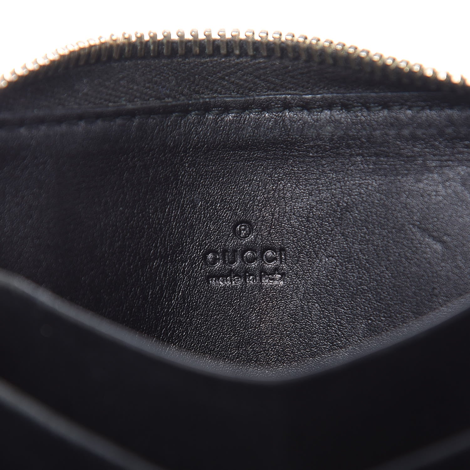 Gucci Guccissima Zip Around Card Case Black 6 of 14