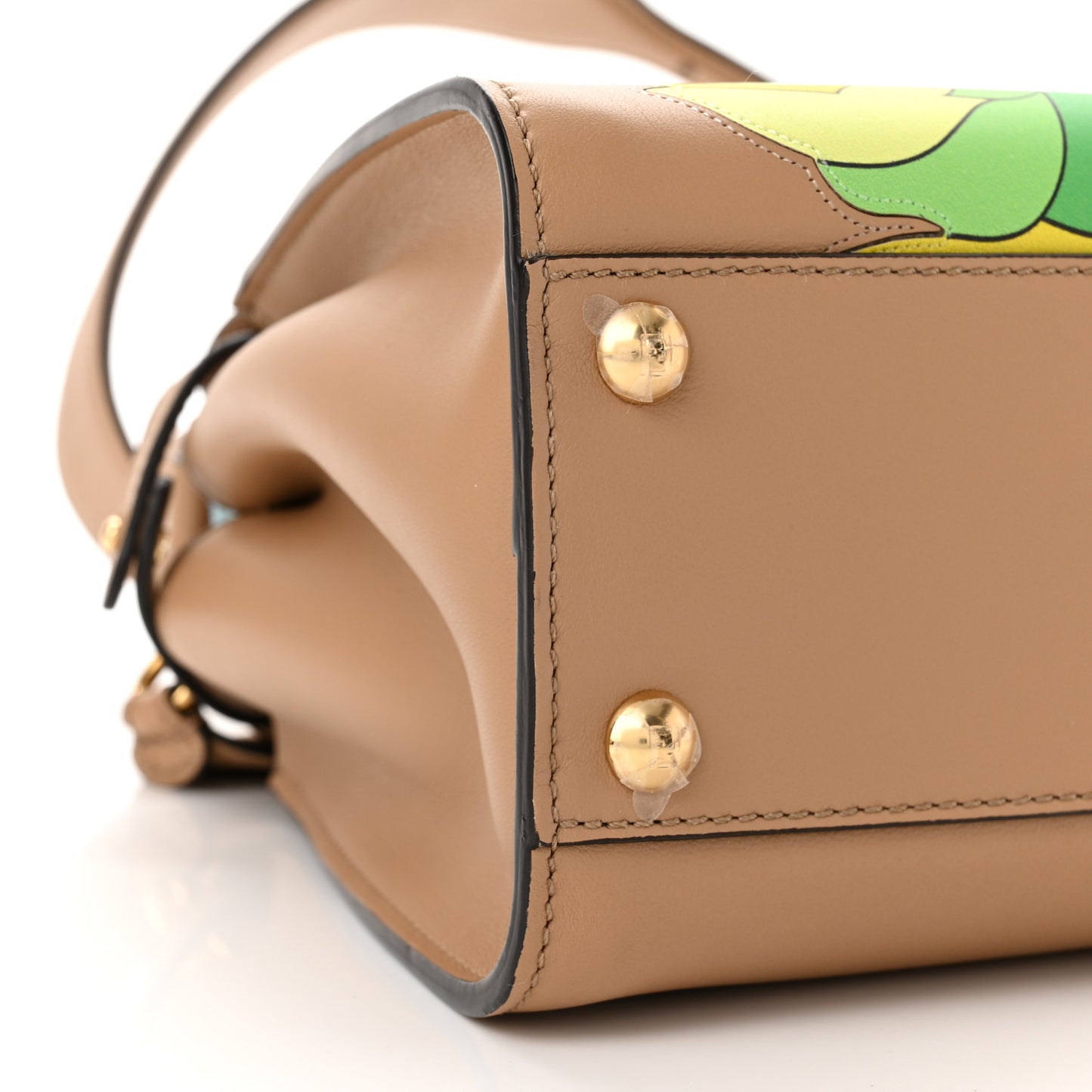 Nappa Nubuck Pequin Flower Inlay Mini Peekaboo Iconic Satchel Cuoio Multicolor