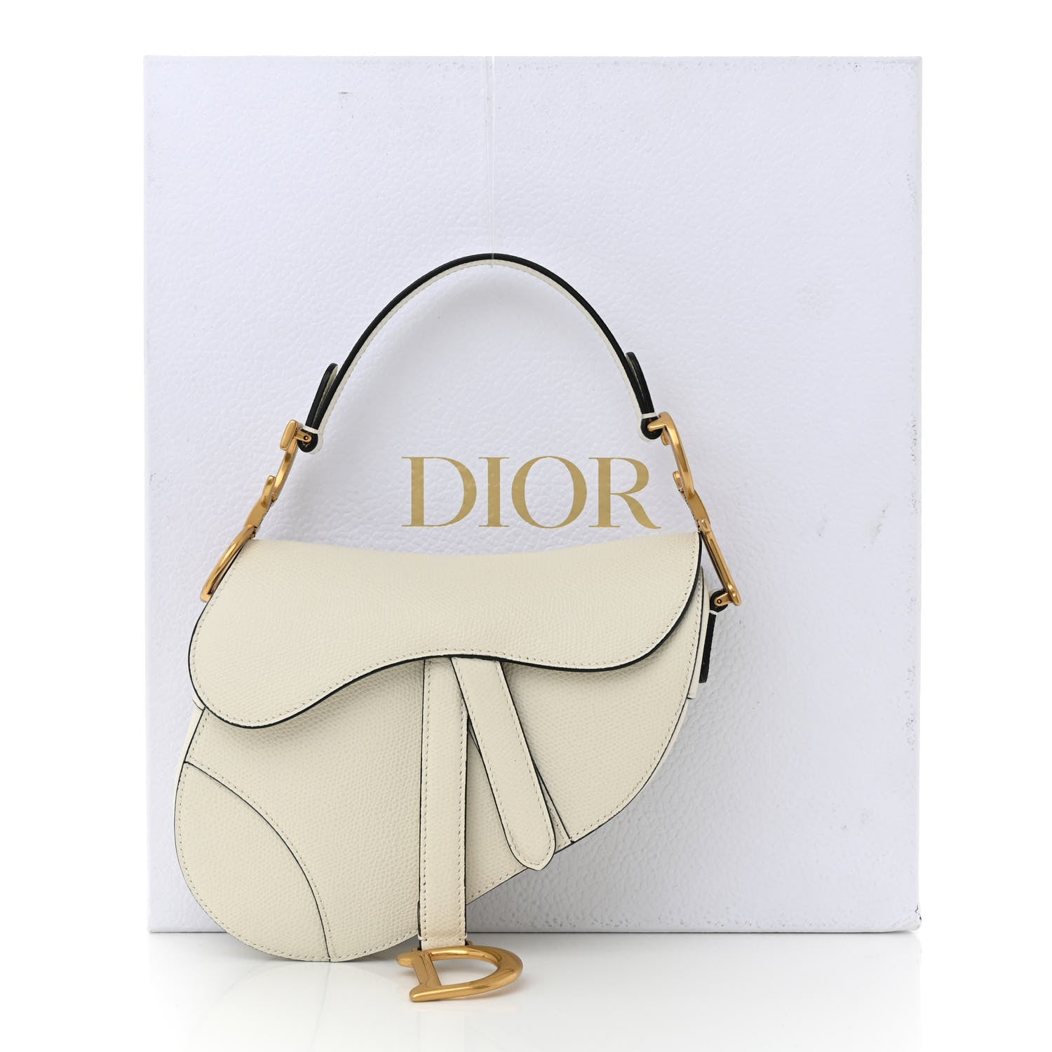 Christian Dior Grained Calfskin Mini Saddle Bag White 11 of 11