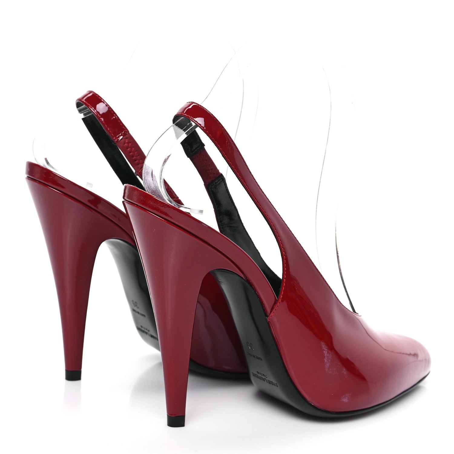 Saint Laurent Patent Venus 110 Slingback Pumps 39 Hot Red 4 of 12
