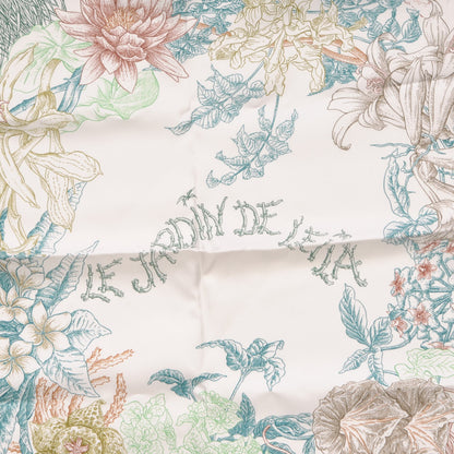 Hermes Silk Le Jardin de Leila Scarf 90 Blanc Vert Brun 3 of 6