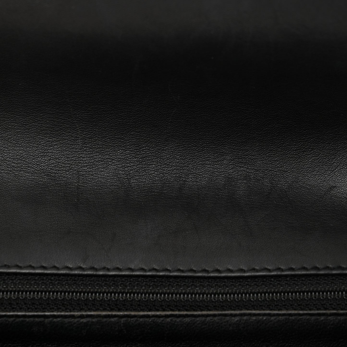Lambskin Stitched Chocolate Bar Single Flap Black