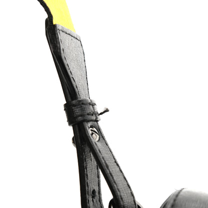 Off-White Saffiano Striped Mini Diag Binder Clip Bag Black White Yellow 11 of 12