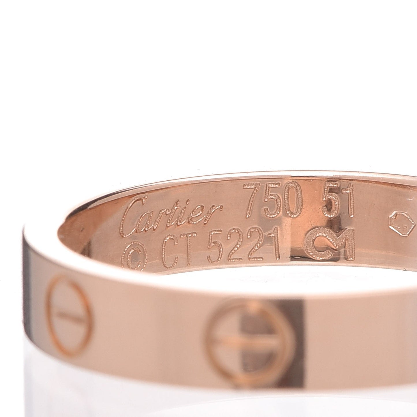 18K Pink Gold 3.5mm LOVE Wedding Band Ring 51 5.75