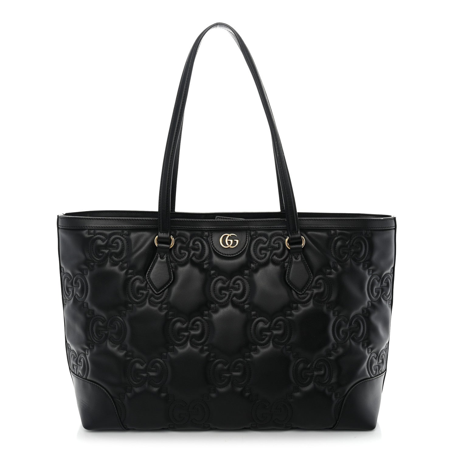 Gucci Calfskin GG Matelasse Medium Ophidia Shopping Tote Black 1 of 10