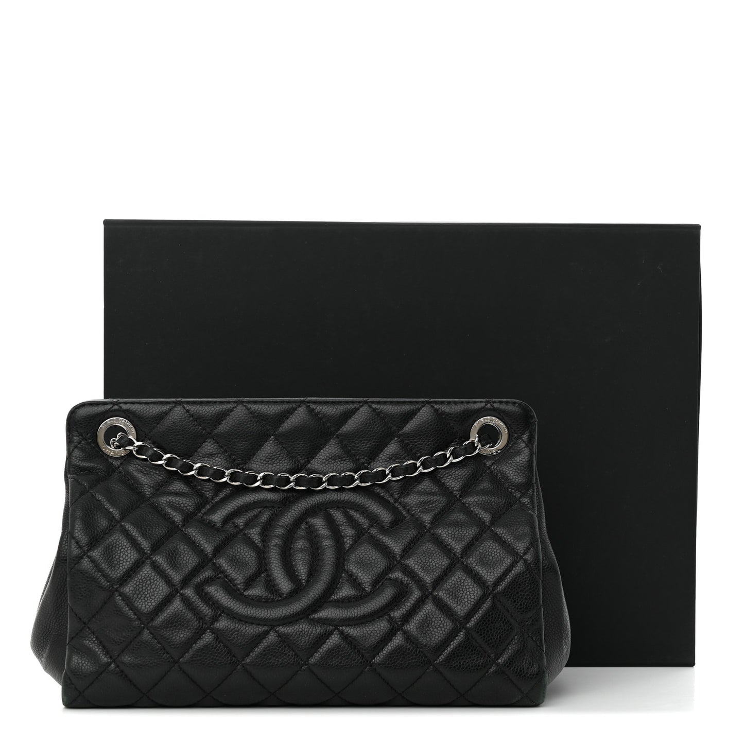 Soft Caviar Quilted CC Timeless Tote Black